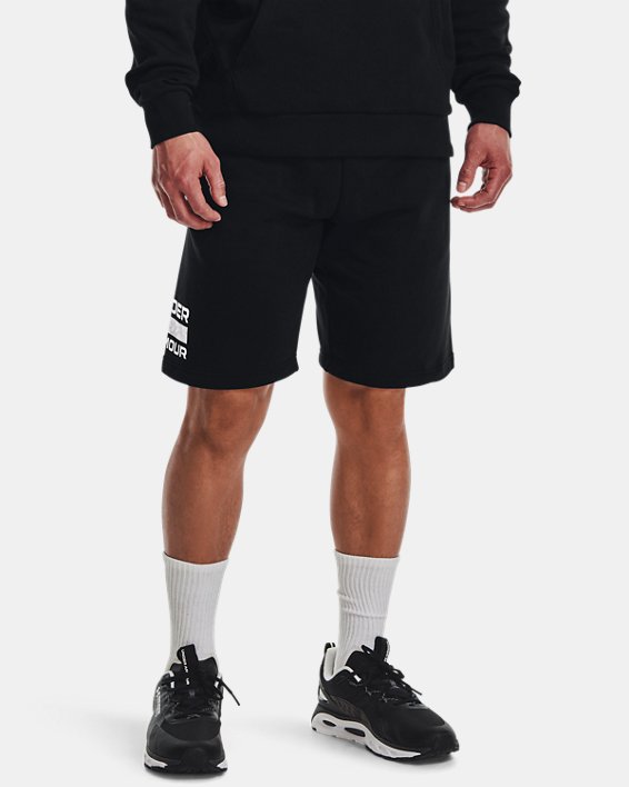 男士UA Rival Fleece Signature短褲, Black, pdpMainDesktop image number 0
